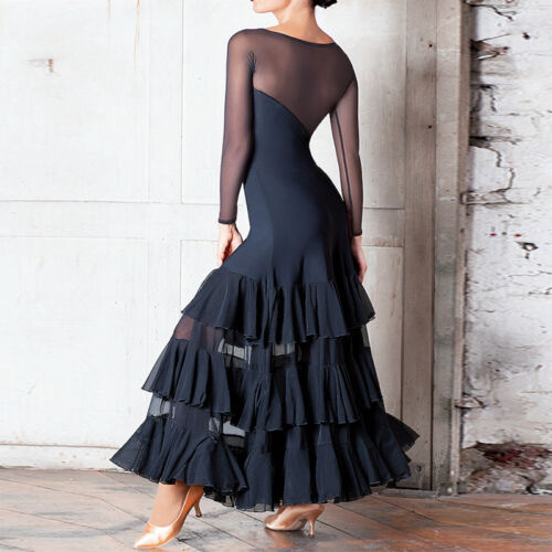 Latin Ballroom Competitio​n Dance Dress Modern Waltz Tango Standard Dress#YG020