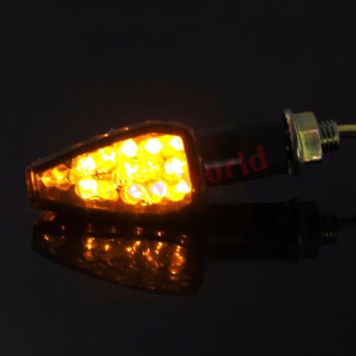 4x Motorcycle Black LED Turn Signals Light Indicator Blinker Amber Sport Bike US 