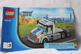 LEGO(60049) City, Helicopter Transporter, Used, 100% complete W/Manuals, No Box