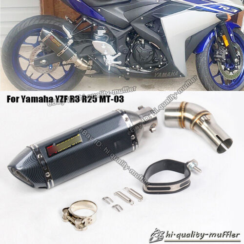 For Yamaha YZF R3 R25 MT-03 Motorcycle Slip On Exhaust Muffler Pipe Connect Pipe 