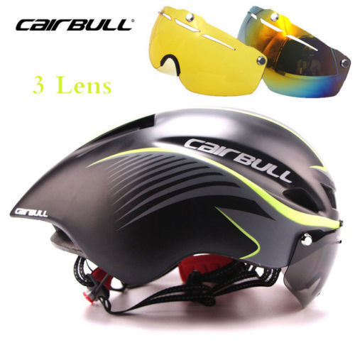 New Cycling Helmet MTB Bike Bicycle Triathlon Sport Helmet Goggles Visor 57-61cm 