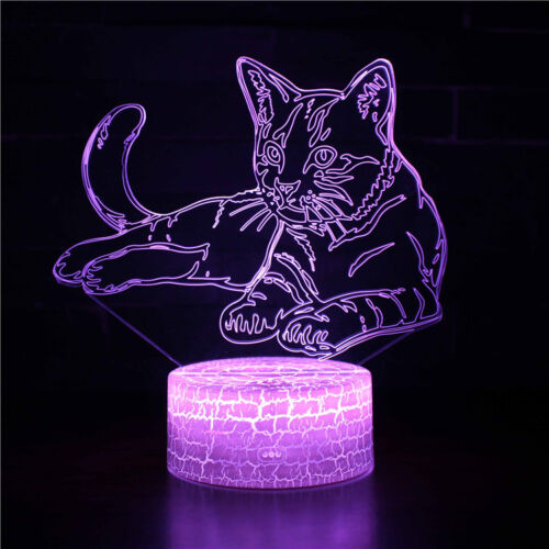 Animals Acrylic 3D Acrylic LED 7 Colour Night Light Touch Table Desk Lamp Gift 