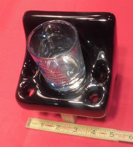 *Glossy Black* Ceramic Toothbrush /& Tumbler Cup Holder; New Stock Mint