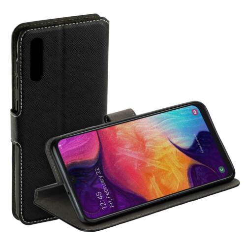 Book Style case con función de soporte para Samsung Galaxy a50 bolsa estuche funda negra 
