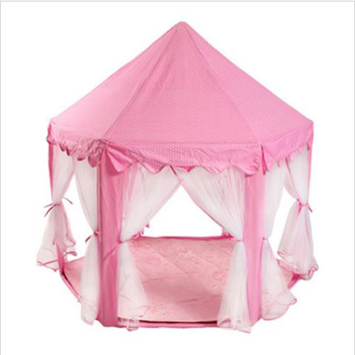 Foldable Pink Princess Castle Playhouse Tent Pop Up Indoor Fun Kids Play Room