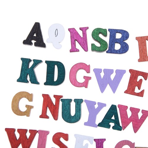 100X Letters Wooden Alphabet Embellishment Scrapbooking Cardmaking Craft UK S SS