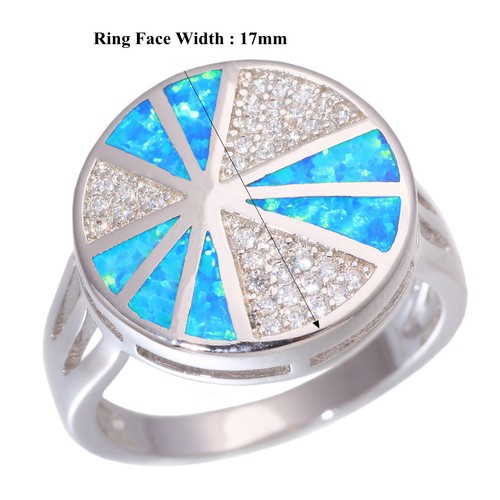 Nouveaux produits fashion blue fire opal cz argent femme bijoux ring Taille 6-9 OJ9276