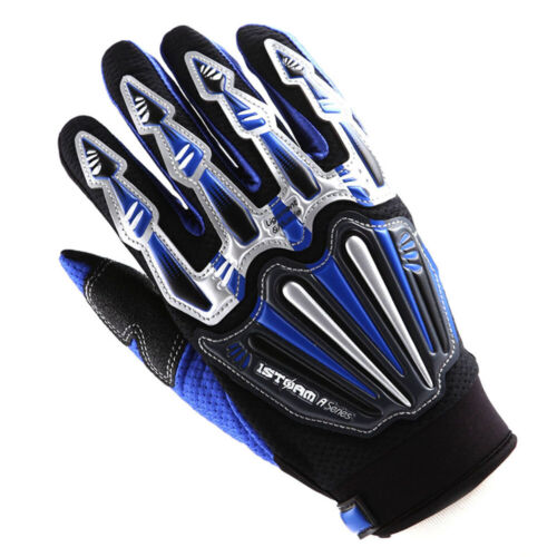 1Storm Adult Motocross Helmet Motorcross MX BMX Bike Racing Blue+Gloves+Goggles