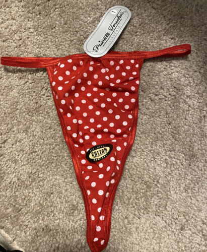 Details about  / Touches Women’s Size 7 Cotton Thong Underwear Panties Red /& White Polka Dot New