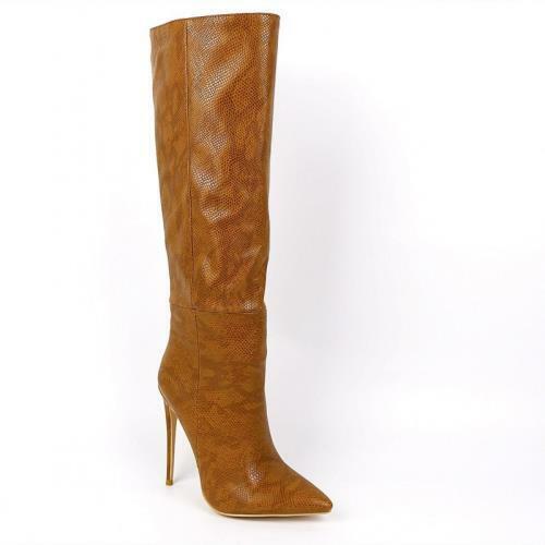 Women/'s Pointy Toe Knee High Boots Stilettos High Heels T Stage Evening Shoes L