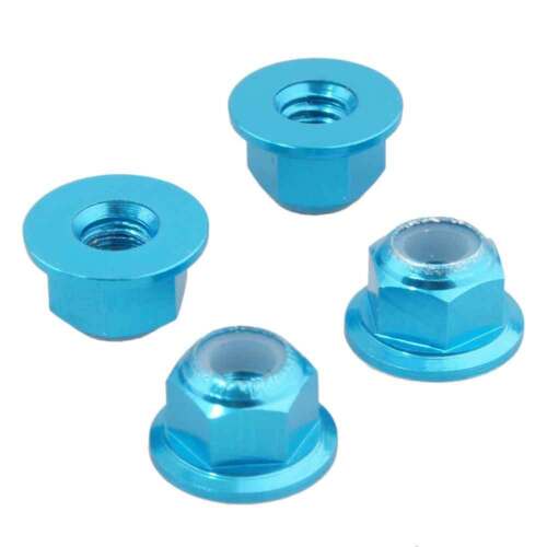 RC 122049（02055）Blue Aluminum Nylon Nut M4 Fit HSP 1/10 On-Road Car Buggy Truck 
