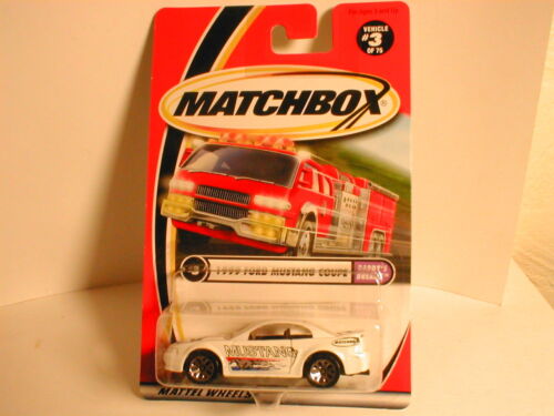 Matchbox 2001 #3 1999 FORD MUSTANG COUPE white
