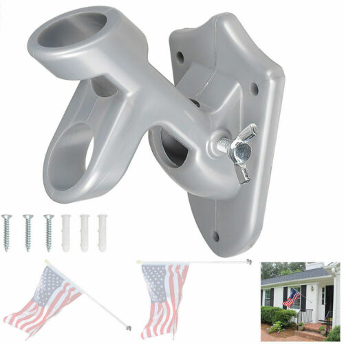 2 Positions 1" Flag Pole Bracket Wall Mount Flagpole Holder Outdoor Home V4W1 