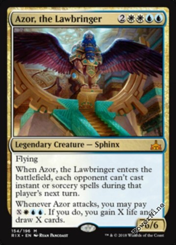 1 FOIL Azor the Lawbringer Gold Rivals of Ixalan Mtg Magic Mythic Rare 1x x1