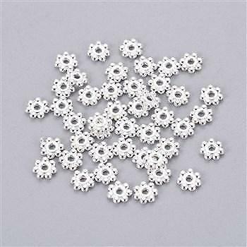 200pcs 4mm Silver Plated Daisy Flowers Spacer Beads Jewelry Craft Top Quality 