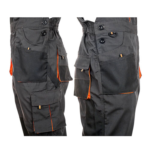 New Bib and Brace Overalls Men Work Trousers Dungarees Multi Knee Pad Pocket. 