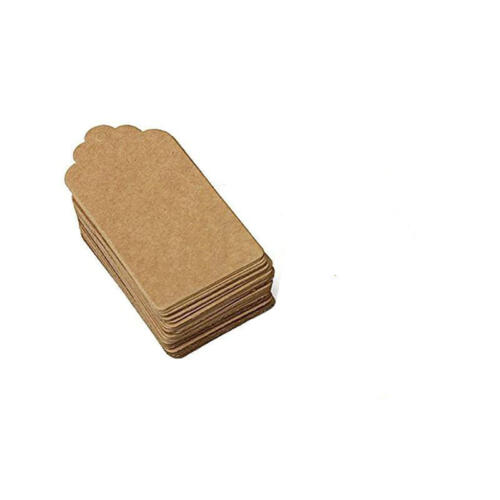 100Pcs Wedding Brown Kraft Paper Hang Tag 95x45mm With 30M Jute Twine For Gifts 