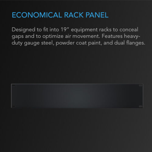 Heavy-Duty Gauge Steel Rack Panel Accessory Blank 2U Space for 19” Rackmount 