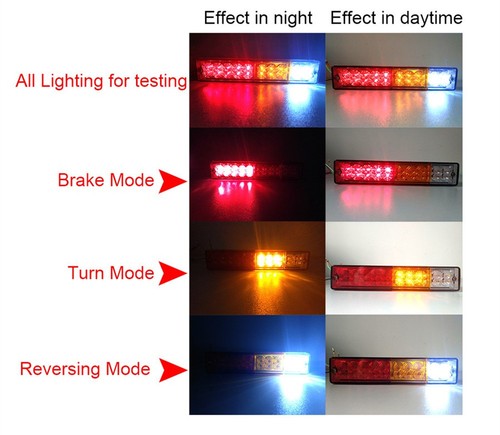 2X 20 LED Car Truck Trailer Tail Lights Turn Signal Reverse Brake Rear Stop Lamp