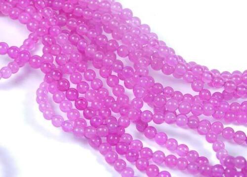 4mm Light Purple/ Magenta Jade Round Beads 16" 