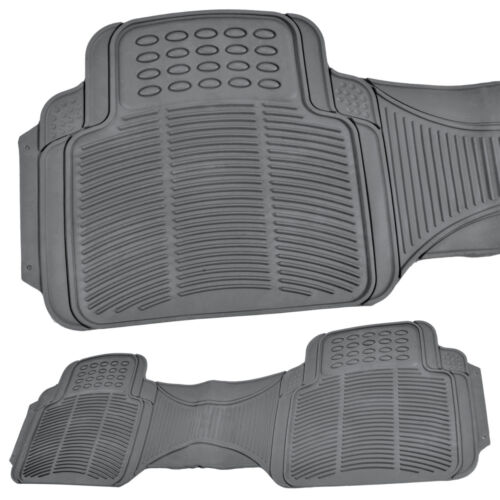 Car Rubber Floor Mats for All Weather Heavy Duty Protection Trim-to-Fit Gray