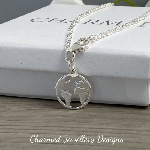 Details about  / sterling silver anklet ankle chain charm anklet ladies world charm 925