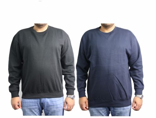 Mens Plain Pull Polaire Sweat à encolure ras-du-cou Classique Travail Sports Wear Sweater