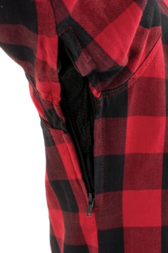 Details about   Milwaukee Men's Armored Blk/Red Checkered Flannel Biker Shirt w/ Aramid® MPM1631 