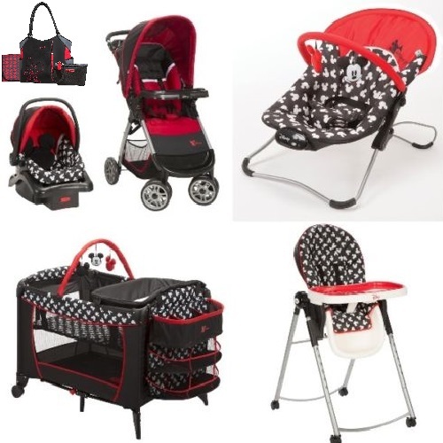 6-Pc-Mickey-Mouse-Newborn-Set-Car-Seat-Stroller-PlayYard-Crib-Highchair-Bouncer