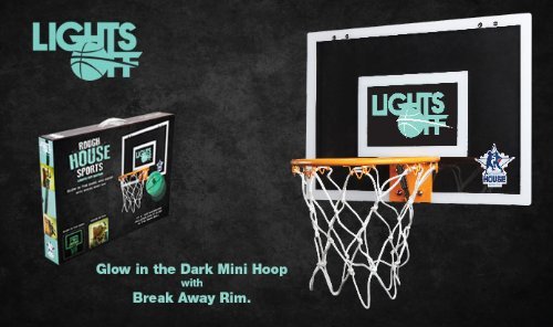 Rough House Lights-Off Glow in the Dark Mini Basketball Hoop