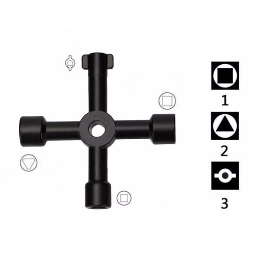 4 Way Utility Key for Electric Water Gas Meter Box Cupboard Cabinet Opening Key~