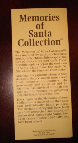 Memories of Santa Collection 1903 Bavarian St Nicholas New In Box