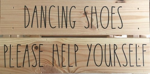 /'DANCING SHOES/' Vinyl Decal Stickers DIY Wedding Flip Flop Crate