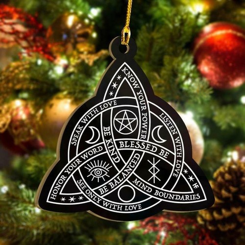 Celtic Knot Wicca Be Balanced See Only With Love Know Your Power Ornament