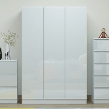 2 Door 3 Door High Gloss White Wardrobe Modern Bedroom Furniture Soft Close