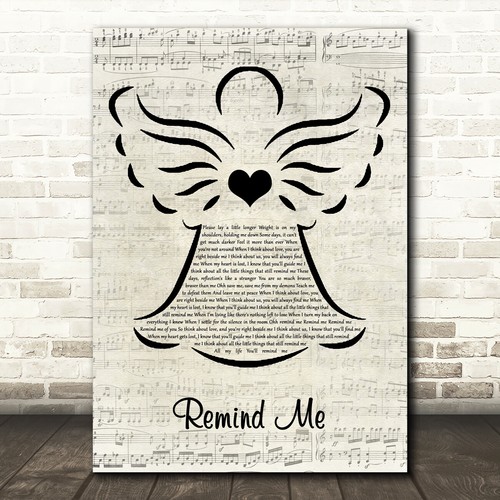 Me le rappeler Cadeau Script Angel chanson Lyrique Art Cadeau Imprimé