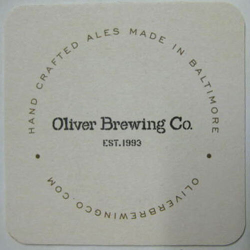 OLIVER BREWING Beer COASTER MAT w// large Gold LION Baltimore MARYLAND 2015 issue