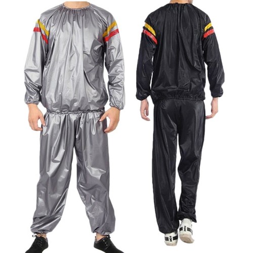 2 Pices Keep Fit Sweatsuit Sauna Exercise Gym Suit Fitness Weight Loss Anti Rip