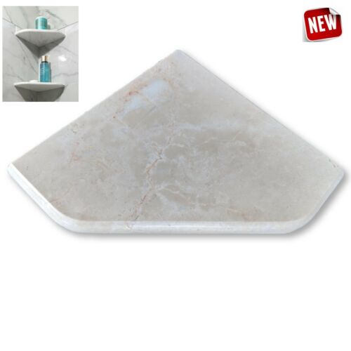 Stone Bath Soap Dish XD Venetian Cream EZ-MOUNT 8" Marble Shower Corner Shelf 