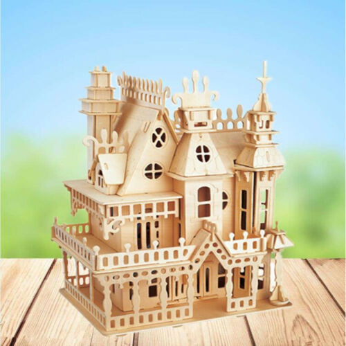DIY Handcraft Miniature Project Kit Wooden Victorian Doll House Kids Gift Castle