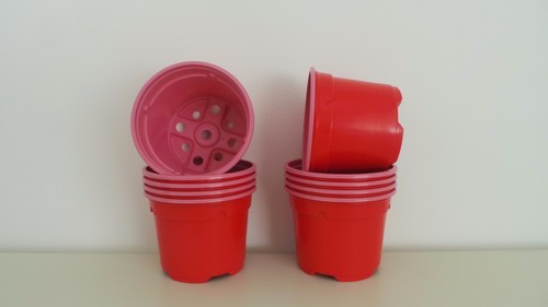 PK 9CM 3.1//2/" LIGHTWEIGHT RED COLOURED PLANT POTS NEW 100