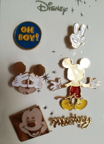 Disney Official Licensed BNWT Mickey Mouse Pins 6pk set OH BOY 