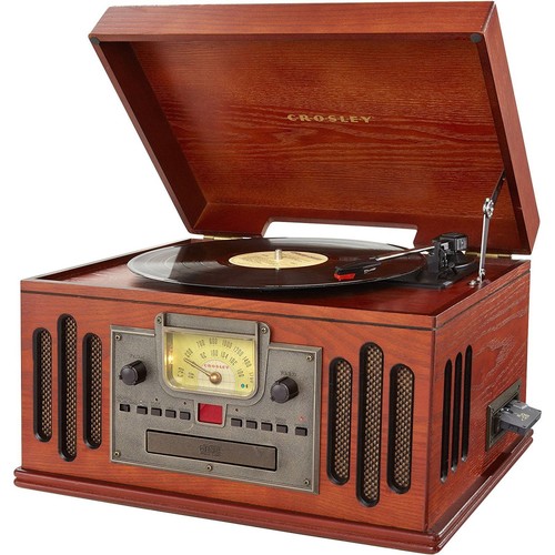 Retro Record Player 3-Speed Turntable w// Radio CD//Cassette Player /& Bluethooth