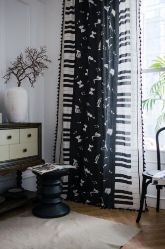 Kitchen Living Room Bedroom Piano Music Printed Curtain Home Art Decor Drape 1pc