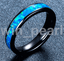 Fashion Blue Round Fire Opal Black Gold Filled Men Women Wedding Ring Size 6-10