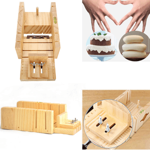 NEW Soap Mold Rectangle Wooden Box Toast Loaf Baking Cake Molds with Cutter UK