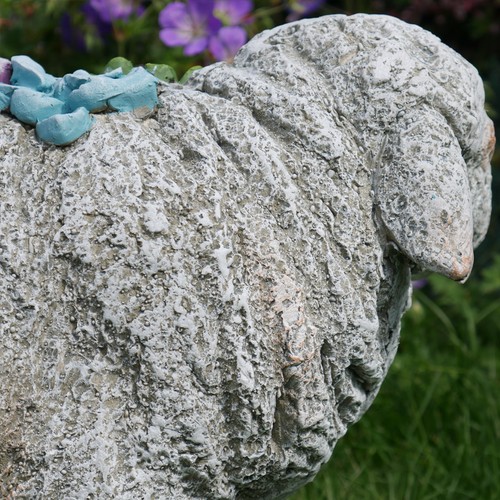 50x32cm Sheep Garden Ornament Stone Lamb Farm Yard Resin Animal Sculpture Decor