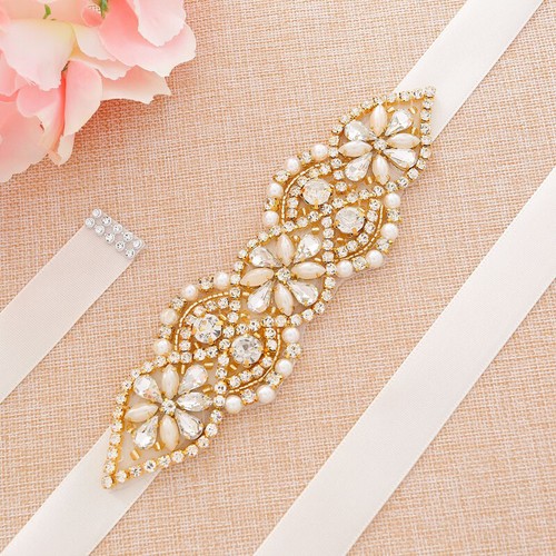 Handmade Dazzle Crystal Bridal Belt Brilliant Rhinestone Belts for Wedding Dress