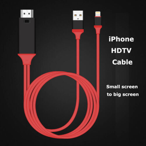 High Speed 6.6ft Lightning to 1080P HDMI Digital AV Adapter for iPhone X/8/7/6/p 