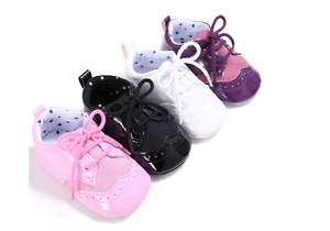 Nouveau-Né Bébé Garçon Fille doux Oxford Crib Chaussures Toddler Prewalker Baskets 0-18 M